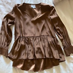 La Roque drop waist peplum top